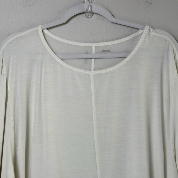Allbirds Natural Flow Studio Shirt Womens XXXL White Long Sleeve Tee Wool Tencel - Picture 2 of 11